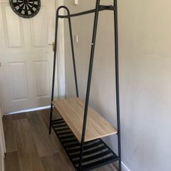 clothes rack with shoe shelf