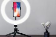 1pc 25.4cm LED Ring Fill Light Cabinet Phone Holder Mirror Lighting