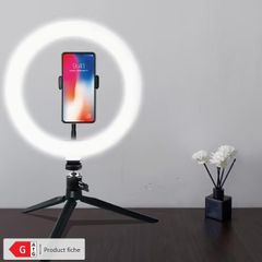 1pc 25.4cm LED Ring Fill Light Cabinet Phone Holder Mirror Lighting
