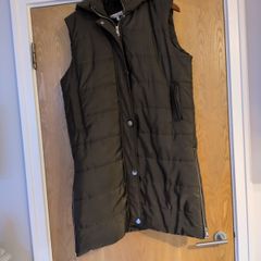 Marc Angelo Long Padded Gilet With A Hood. S. Large - 16.