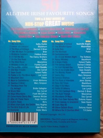 DVD: 50 Irish Songs (postage included)