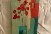 Abstract Red Poppies Floral Canvas Wall Art