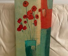 Abstract Red Poppies Floral Canvas Wall Art