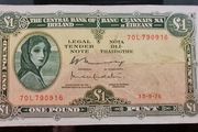 1976 Lady Lavery 1 pound banknote
