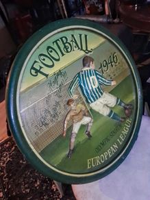 Large handmade wooden Vintage Soccer sign