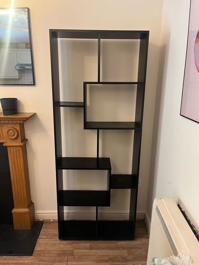 178cm Tall Black Shelf Bookcase