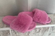 Pink Fur Slide Slippers