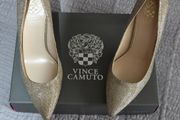 Vince Camuto high hills champagne glitter size UK4 (37EU/7US) brand new!