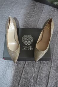 Vince Camuto high hills champagne glitter size UK4 (37EU/7US) brand new!
