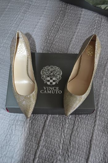 Vince Camuto high hills champagne glitter size UK4 (37EU/7US) brand new!