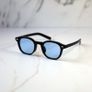 Black Rectangular Sunglasses Blue Lens UV400 (New) Image 2