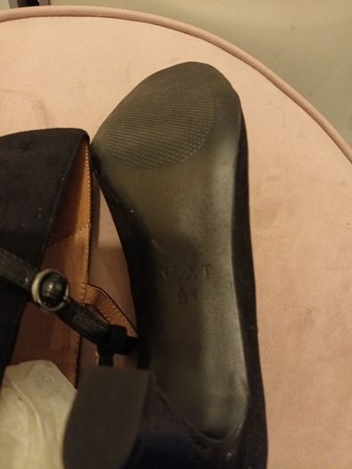 Next black suede T bar shoes
