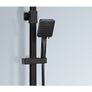Thermostatic Shower Mixer Set, Thermostat Shower Rail System with Adjustable Rainfall Shower Head, Scalding Protection Bath Tap, Anti-Kink Shower Hose (Square, Matte Black) Image 7