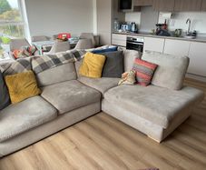 L shaped couch and matching ottoman