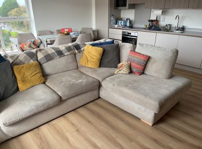 L shaped couch and matching ottoman