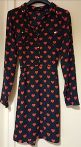 Oasis Heart Print Shirt Dress S16