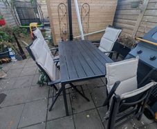 Garden Table with Reclining Chairs
