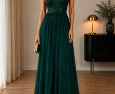 Emerald green gown