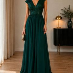 Emerald green gown