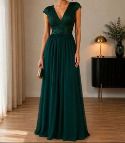 Emerald green gown