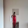 Elegant red pleated jumpsuit for parties and events UK 8 Image 3