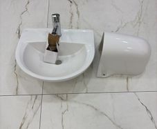500mm Sink and Semi Pedestal w/ Tap