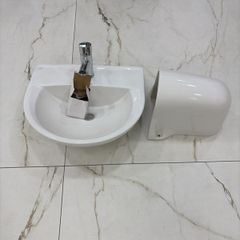 500mm Sink and Semi Pedestal w/ Tap