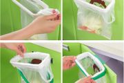 Cabinet Door Garbage Trash Bag Can Box Rack Hanging Holder Kitchen Tool