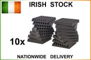 10 X Acoustic Wedge Panels Tiles Studio Sound Proofing Insulation Closed Cell Foam