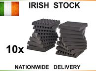 main image for ad 10 X Acoustic Wedge Panels Tiles Studio Sound Proofing Insulation Closed Cell Foam