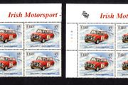 2001 Ireland Irish Motorsport 45p/57c Mini Cooper S Commemorative Stamp Plate Blocks 1A1A1A1A &amp;  1B1B1B1B Mint Never Hinged (MNH)