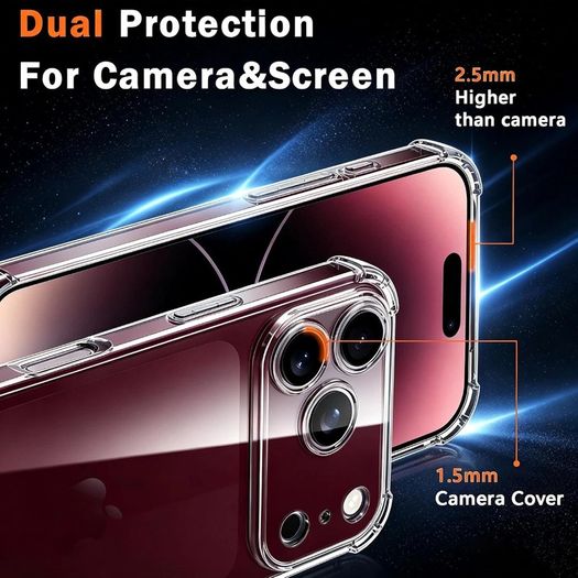 Case for iPhone 18 Pro Max, 17 Pro Max, 17e, 16e, 15 Silicone Gel Cover Clear Transparent Shockproof Shell