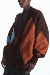 COS Argyle Wool Cardigan size  extra small