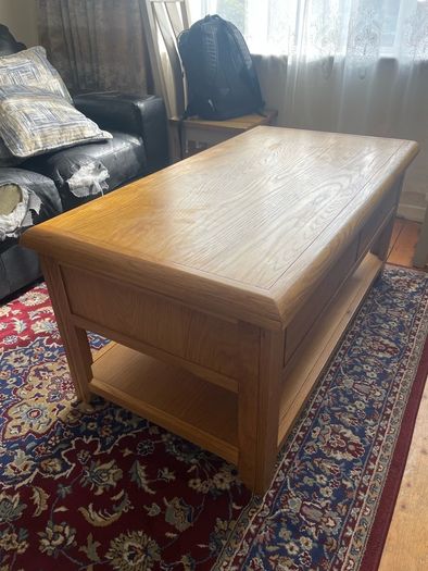 Wooden Coffee Table with Drawers
