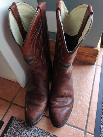 RARE Vintage Harley-Davidson Brown Leather Cowboy Boots Men's Size UK 10