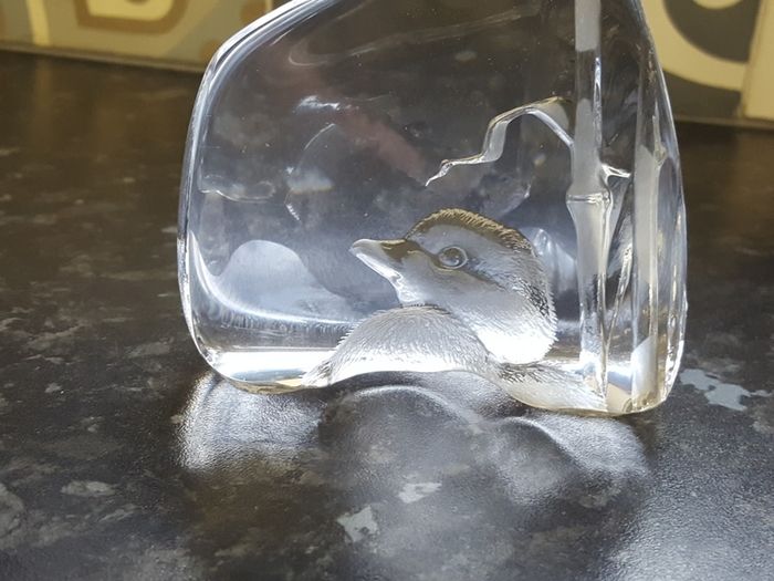 Mats Jonasson Glass Chick Paperweight