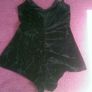 Black Velvet Strappy Playsuit. Size 8 Image 4