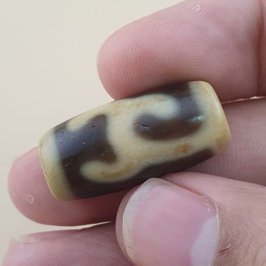 Vintage Unique Pattern Himalayan Tibetan Agate Dzi Bead Amulet