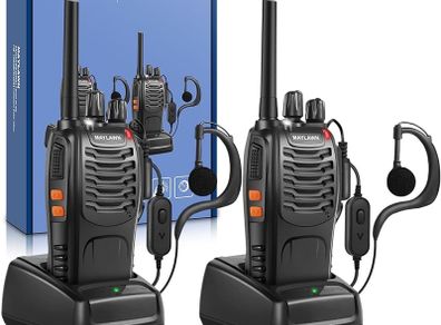 NEW SALE | Walkie Talkies Long Range 2Pcs, Walkie Talkies for Adults with Rechargeable Batteries, 2 Way Radio with LED Light Earpieces 16CH Supports VOX Function