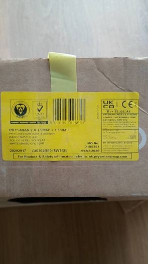 1.5 Sq Solid Twin & Insul Earth Pvc/pvc Lsf - 130m
