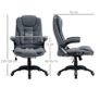 Office Chair Computer Ergonomic Reclining Backrest Swivel Seat Height Adjustable Padded Armrest Gray Image 2