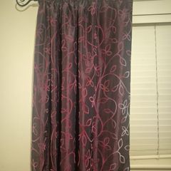 Purple Flowery Curtains