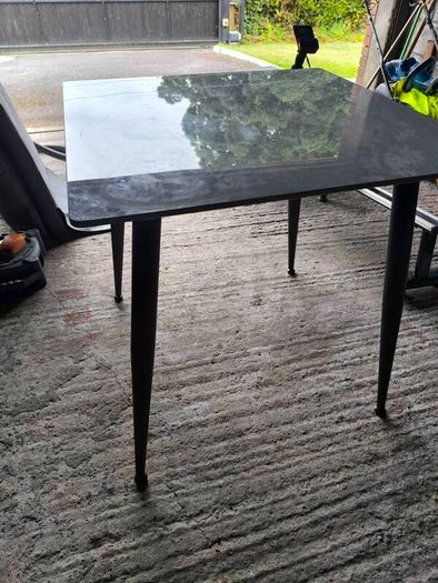 Dining Table with Gray Marble Effect