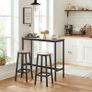 High Stools, Set of 2, Bar Chairs, Kitchen Seat, Steel Frame, Height 65 cm, Easy Assembly, Industrial Style, Taupe and Black Image 2