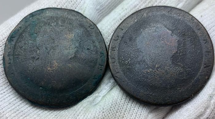 GB 1797 cartwheel penny lot x2