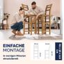 Set of 4 Bar Stools with Backrest Solid Acacia Wood Optimal Seat Height 75 cm Footrest Kitchen Garden Bar Stool Bar Stool Image 5