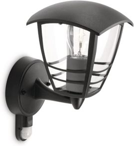 Creek Outdoor Wall Light with Motion Sensor (Requires 1 x 60 W E27 Bulb), 220-240V, Black