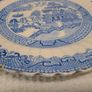Antique Blue Willow pattern plate scalloped edge Image 3