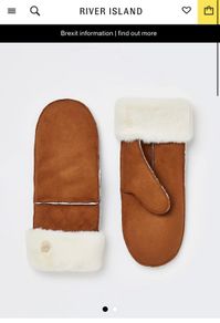 River island faux fur gloves