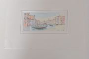 Signed Watercolour On Card of Venice